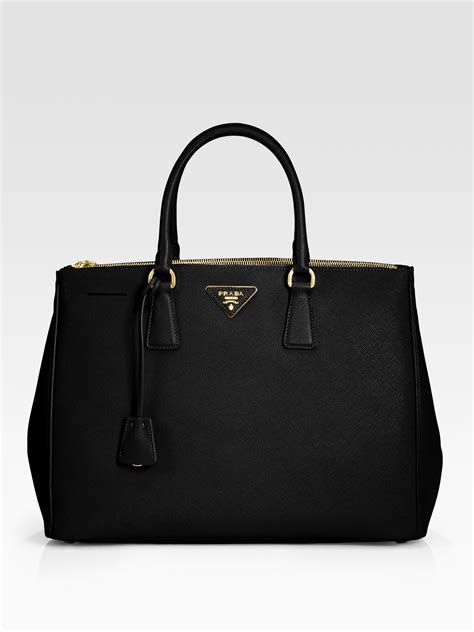 prada saffiano large galleria double zip tote nero black|Black Prada Galleria Saffiano Bag .